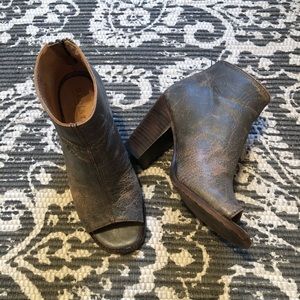 Blue Peep Toe Bed Stu Booties